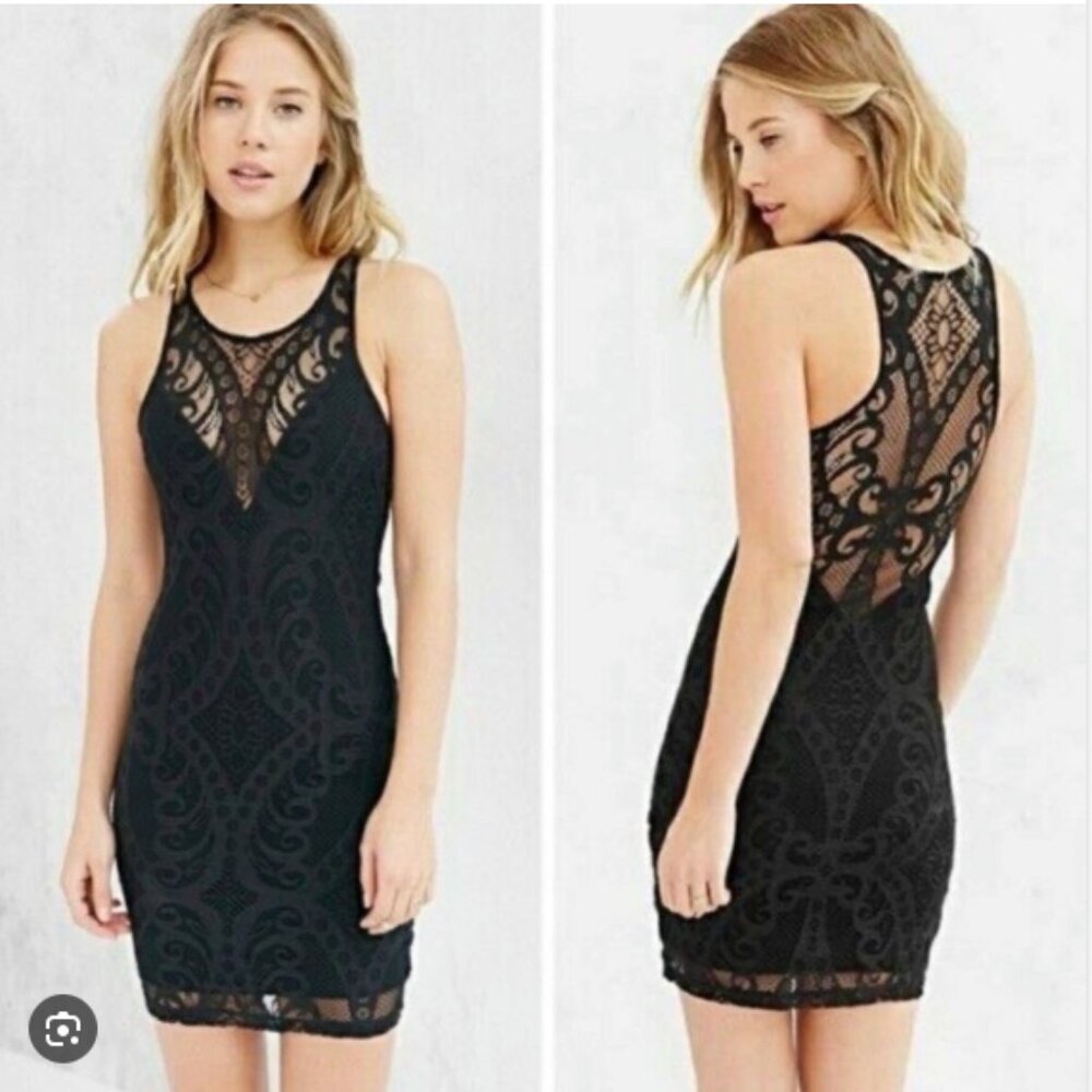 LOVERS + FRIENDS wild at heart lace bodycon dress, size Medium